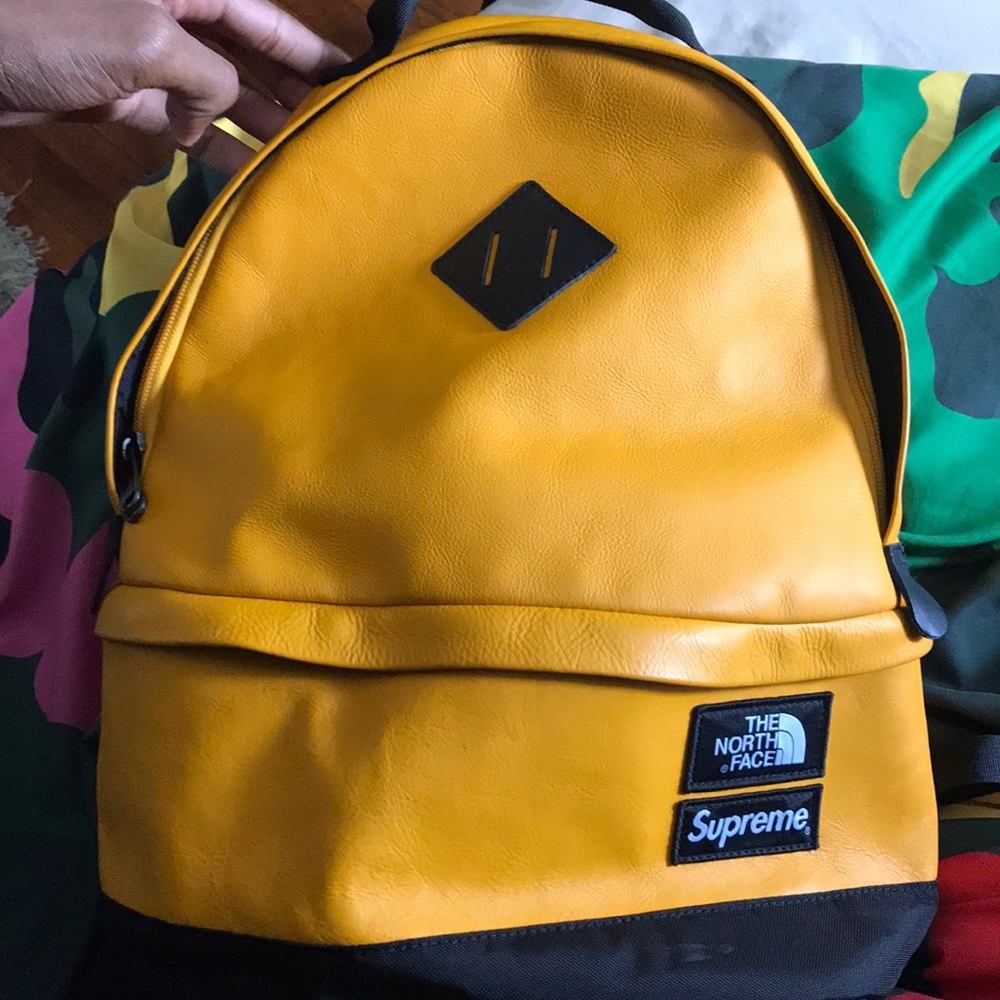 SUPREME NORTH FACE LEATHER BACKPACK